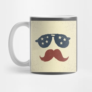 Sunglasses with stars and moustache Mug